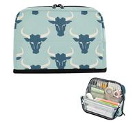 siphylline Estuche para lápices de gran capacidad, bolsa de maquillaje delgada para adolescentes, jardín de infantes, estilo Jon Klassen, color azul bebé