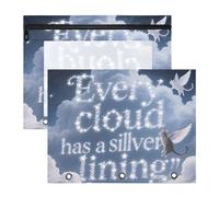 siphylline Estuche resistente para bolígrafos para papel A4, carta, paquete de 2 unidades, almacenamiento para profesores, estudiantes, suministros para profesores, cada nube tiene un forro plateado