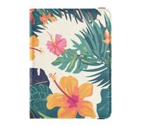 siphylline Funda de piel con diseño de plantas tropicales de verano, organizador de documentos de viaje, bonito libro de pasaporte, ultra delgado