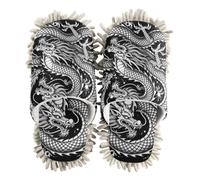 siphylline Herramienta de limpieza de polvo de microfibra para zapatos, Diseño de dragón blanco y negro, Large