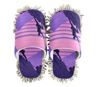 siphylline Herramienta de limpieza de polvo de microfibra para zapatos, Escalador de montaña, puesta de sol, morado, rosa, paisaje, Large