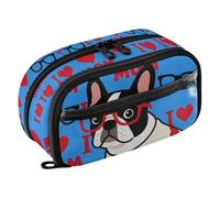 siphylline I Love Mama Boston Terrier - Organizador de papelería resistente al desgaste, gran capacidad, impermeable, para adolescentes y niñas
