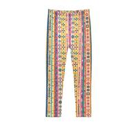 siphylline Leggings de verano para niñas con formas geométricas tradicionales, leggings con volante, trajes de baño debajo del vestido, 4T, Formas geométricas tradicionales, 6 años