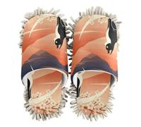 siphylline Limpiador de polvo de microfibra para zapatos de casa, Arte floral de gato negro con puesta de sol de montaña, Medium