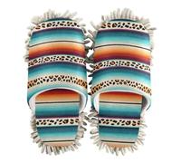 siphylline Limpiador de polvo de microfibra para zapatos de casa, Patrón de leopardo azul turquesa y naranja, Large