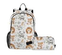 siphylline Little Fresh Animals - Mochila con bolsa de almuerzo para niños, mochila escolar con lonchera para libros para niños de 9 a 10 años