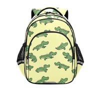 siphylline - Mochila al aire última intervensión para adolescentes y niñas, bolsa de libros escolares para adolescentes y niños, mochila de viaje de dibujos animados lindos cocodrilos verdes
