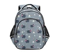 siphylline Mochila casual para adolescentes, mochila para niños universitarios, mochila casual de día, color gris búfalo oceánico, Ocean Buffalo Gray, Medium