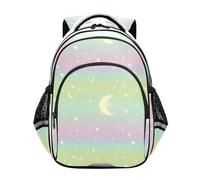 siphylline Mochila escolar de viaje para niños, niñas, estudiantes, libros, adolescentes, niños, mochila informal de hombro, Moon, S