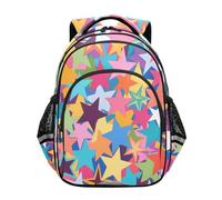 siphylline Mochila escolar para niños, adolescentes, niños, laptop, mochilas, viajes, coloridas estrellas de dibujos animados están a la moda, Las coloridas estrellas de dibujos animados están a la