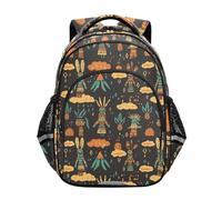 siphylline Mochila para escuela primaria para niñas, mochilas escolares para niños, mochilas de viaje, mochila Hopi Kachina, muñeca turquesa marrón boho, Hopi Kachina - Muñeca bohemia turquesa marrón