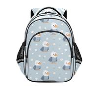 siphylline Mochila para exteriores para niños y niñas, bolsas para laptop, mochila de viaje para niños, bonita mochila de dibujos animados, pájaro del Nilo, azul, Lindo pájaro del Nilo de dibujos