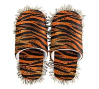 siphylline Mopa de microfibra para limpiar el suelo de la casa, Tigers Fur Print Negro Naranja, Large