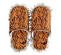 siphylline Mopa de microfibra para zapatos, limpiador de pelo y polvo, Black Tigers Stripes Orange, Medium