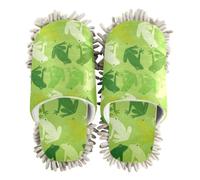 siphylline Mopa de microfibra para zapatos, limpiador de pelo y polvo, Silueta de rana verde, Large