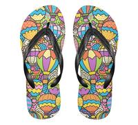 siphylline Sandalias de goma con diseño de globo para hombre, antideslizantes, para la playa, Globo Doodle, Small