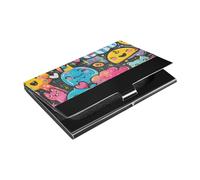siphylline Say Hi Cute Doodle Art - Tarjetero delgado para exteriores con tarjetero de cuero y acero inoxidable para reuniones de negocios