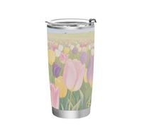 siphylline Spring Flower Garden - Taza de café aislada de acero inoxidable para bebidas calientes para el hogar, la oficina o el coche, vaso de café de viaje a prueba de fugas, 20 onzas