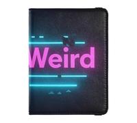 siphylline Stay Weird Style - Cartera de piel para pasaporte y tarjeta de vacunación, funda para pasaporte, tarjeta de identificación, cartera impermeable