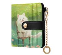 siphylline The Cat in The Pond - Cartera plegable de piel sintética para hombre y mujer, para viajes