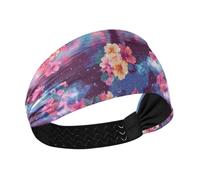 siphylline Vapor Wave Style Flowers Blue Red Cool Soft Diademas para mujer, diademas elásticas para el pelo de mujer, para correr, lavarse la cara, entrenamientos, entrenamientos
