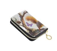 siphylline Wild Animal Squirrel American Anime Style - Cartera de piel colorida para mujer con 2 ranuras para dinero en efectivo, bloqueo RFID, tarjetero con cremallera