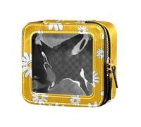 siphylline Yellow Daisy - Bolsa de maquillaje transparente para bolso, bolsa de aseo de viaje, bolsa organizadora de esmalte de uñas para viajes, Amarillo (Yellow Daisy), 1 size
