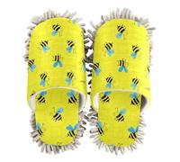 siphylline Zapatilla de microfibra para limpiar el polvo de la casa, Patrón de abeja amarilla, Medium