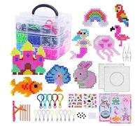 Sipiris Cuentas para Planchar,11,000 Piezas 5mm Beads Juego Completo Cuentas Para Planchar Con Caja de Almacenamiento, Plantilla,Fuse Beads Kit,Hama Beads para Niños y Niñas,Creación DIY de Joyas