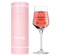 SipJoy Regalos divertidos para mujeres, copas de vino de 550 ml con grabado, regalo personalizado, regalo de cumpleaños para mujeres, regalos de Navidad para mamá, mejor amiga, regalos para calendario