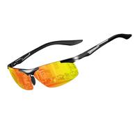 SIPLION Gafas de Sol Polarizadas Hombre para Conducir Deportes ultraligero marco de metal irrompible 100% UV400-8729 CAT 3 CE