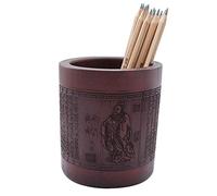 SIPLIV Bamboo Big Pen Holder Confucio Analects Grabado Lapicero para suministros de escritorio Organizador Regalo para escritorio Oficina Aula Hogar