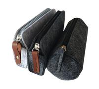 SIPLIV clásico de fieltro/caja del filtro del lápiz de la pluma/de los efectos bolsa cosmética, 2 negro y un gris, juego de 3