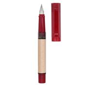 SIPLIV Jinhao 62 - Pluma estilográfica de madera de punta fina con convertidor de tinta para escuela, oficina, bolígrafos de escritura suave, color rojo