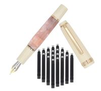 SIPLIV Jinhao 82 Mini pluma estilográfica acrílica, pluma de viaje de bolsillo de párrafo corto con convertidor de tinta y 20 cartuchos de tinta negra, punta extra fina de iridio, color rosa