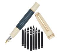 SIPLIV Jinhao 82 Mini Pluma estilográfica de plástico, pluma de viaje de bolsillo de párrafo corto con convertidor de tinta y 20 cartuchos de tinta negra, punta fina de iridio, gris