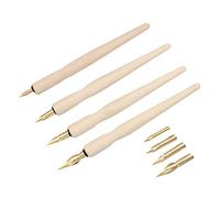 SIPLIV Juego de bolígrafos profesionales de madera para manga con 4 puntas, kit de dibujo de cómics de dibujos animados y manga, 4 piezas