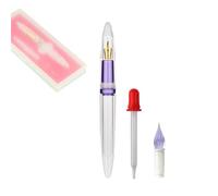 SIPLIV Majohn M2 - Pluma estilográfica acrílica transparente, gran capacidad para almacenar tinta, punta fina, juego de bolígrafos de escritura con punta de cristal y cuentagotas - morado