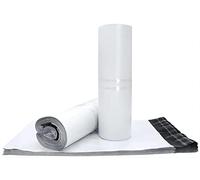 Sipobuy 100 Unidades De Bolsas De Correo Postal Express, Paquete De Sellado De Material PE, Bolsas De Correo, Sobres De Correo, Impermeables Y Resistentes A La Humedad (White, 20X30cm / 8X12in)