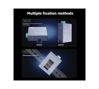 SIPOLAR Concentrador USB de Industrial con 4 Puertos, Aislado, con Protección Contra Sobretensiones y Diseño Antiestático