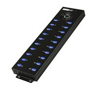 Sipolar Hub USB 2.0 alimentado con 20 puertos, concentrador USB Industiral, divisor USB de 12 V 10 A, adaptador de alimentación externo, salida de 1.2 A por puerto USB, expansor USB multipuerto