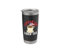 Sippin' On Liber-Tea American Flag Tea 4th Of July Patriotic Vaso térmico de acero inoxidable de doble pared