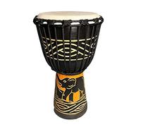 SIPSOCE Djembe Drum - Tambor de mano de 8 pulgadas, instrumento musical, tambor africano, bongo (elefante negro)