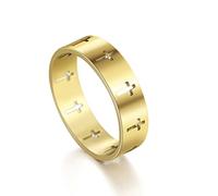 SIPURIS Anillo de cruz para hombres y mujeres, anillos de cruz cristiana, giratorios, de acero inoxidable, anillo de oración del Señor, anillo de ansiedad religioso, anillos apilables