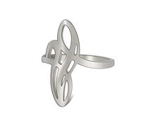 SIPURIS Anillo de nudo de bruja anillo de nudo celta, anillo de nudo de bruja geométrico de acero inoxidable anillo de dedo wiccano anillo de boda anillo apilable para mujeres y hombres