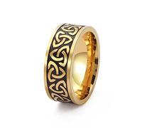 SIPURIS Anillo de nudo de la Trinidad Celta, nudo de brujas nudo irlandés triquetra anillo vikingo nórdico, joyería para hombres y mujeres