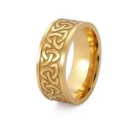 SIPURIS Anillo de nudo de la Trinidad Celta, nudo de brujas nudo irlandés triquetra anillo vikingo nórdico, joyería para hombres y mujeres