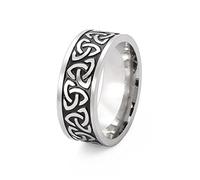 SIPURIS Anillo de nudo de la Trinidad Celta, nudo de brujas nudo irlandés triquetra anillo vikingo nórdico, joyería para hombres y mujeres