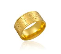 SIPURIS Anillo de ojo de Horus egipcio para mujer, cruz egipcia Ankh, símbolo antiguo, anillos para hombre, anillos para parejas, joyería de promesa, Acero inoxidable, Sin piedras preciosas