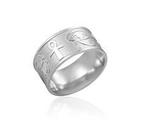 SIPURIS Anillo de ojo de Horus egipcio para mujer, cruz egipcia Ankh, símbolo antiguo, anillos para hombre, anillos para parejas, joyería de promesa, Acero inoxidable, Sin piedras preciosas